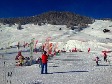 Děti a lyžování v italském Livignu